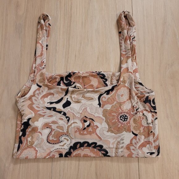 WILFRED | Aritzia Vacay Cropped Tank Top Paisley | Sz. M - Picture 10 of 10